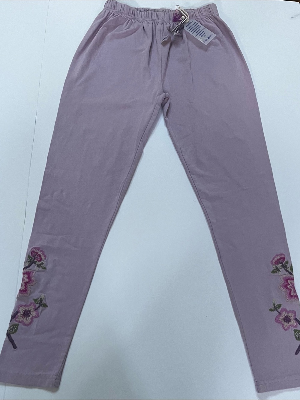 April Cornell Embroidered Floral Leggings with Elastic Waist NWT